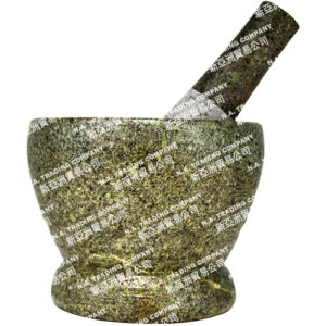 KW056-1 GREEN STONE MORTAR & PESTLE - 5 INCHES